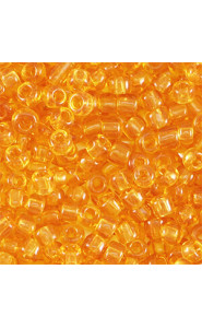 Glass seed beads 8/0 (3mm) Transparent sandstone orange
